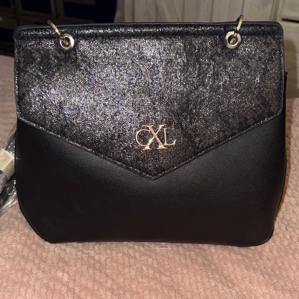 Christian Lacroix Black and Silver Shoulder Bag